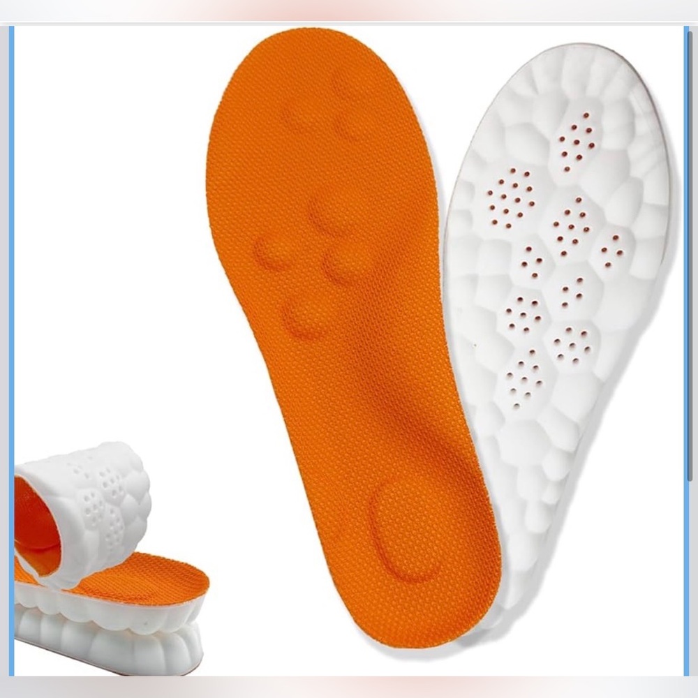 NWT ☁️ 🧡Orange and White Women's Shoe Insoles Size 9 Women/Size 8 Men
